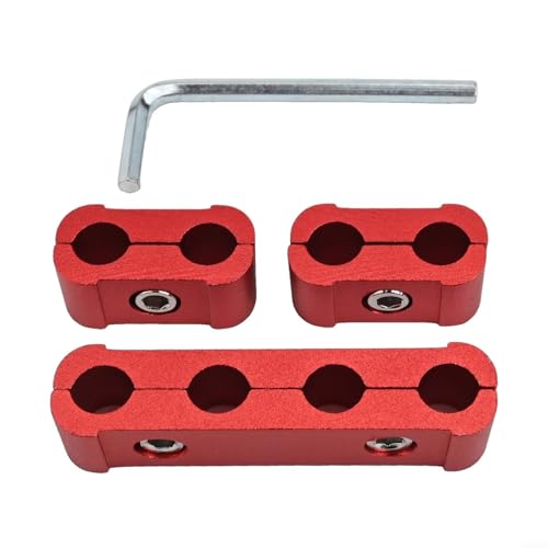 3-teiliges Set Auto Funkendraht-Klemmentrenner für Zündkabel-Clips, Aluminiumdraht-Management-Werkzeug mit Sechskantschlüssel für Motor (rot) von UTTASU
