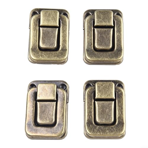 4 Stück Vintage Metall Hasp Lock Set für Schmuckschatulle und Koffer-Dekor, antike Schnallen (M Grün Bronze) von UTTASU