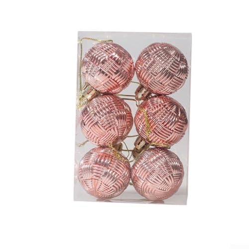 6 Stück Weihnachtskugeln Bruchsicher Hängende Ornamente für Baum und Heimdekoration (Roségold) von UTTASU