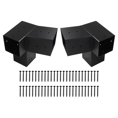Abgeschrägte Dach-Pergola-Halterungen für den Außenbereich, Wandhalterungs-Set für 4 x 4 Holzpfosten mit kompletter Hardware für Veranda- oder Pavillon-Konstruktion (links 15° + rechts 15°) von UTTASU