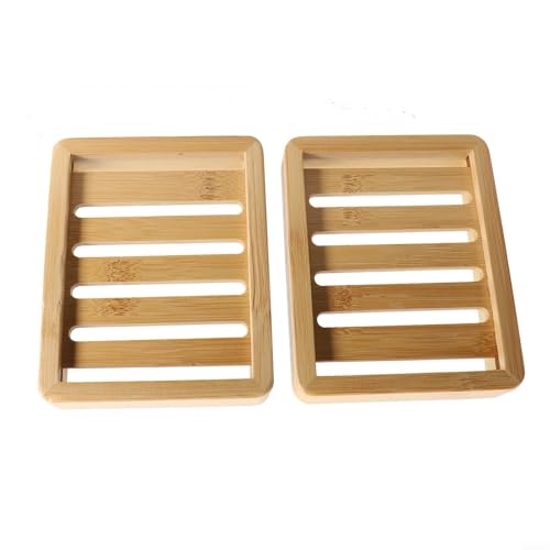 Aesthetic Wooden Soap Rack Tray with Overhead Drainage Perfect for Home, Set of 2 Aesthetic Wooden Soap Rack Tray with Overhead Drainage Perfect for Home, Set of 2 von UTTASU