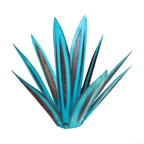 Agave Plant Metal Art Rustikaler DIY Garten Akzent für Teich, Deck und Rasen Dekor (blau) von UTTASU