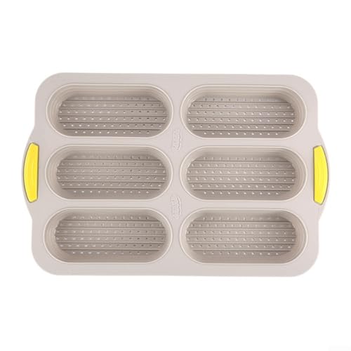 Backen Sie Ihre Lieblings-Leckereien mit Leichtigkeit mit diesem flexiblen Silikon-Hot-Dog-Brötchen-Tablett in der Küche (braun) von UTTASU