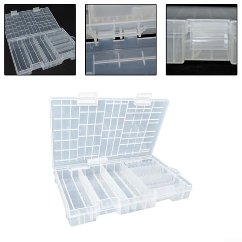 Batterie-Aufbewahrungsbox, Organizer für 60 AA-Batterien und 40 AAA-Batterien mit Kartenschlitz-Design von UTTASU