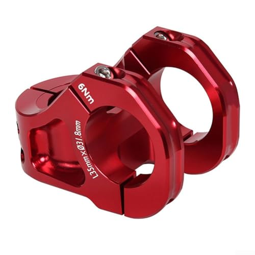 CNC-gefräster 35 mm Vorbau für Mountainbike-Lenker 31 8 mm und Gabelvorbau 28 6 mm, kompatibel mit AM- und DH-Modellen mit sicherem Bolzenklammer-Design (rot) von UTTASU
