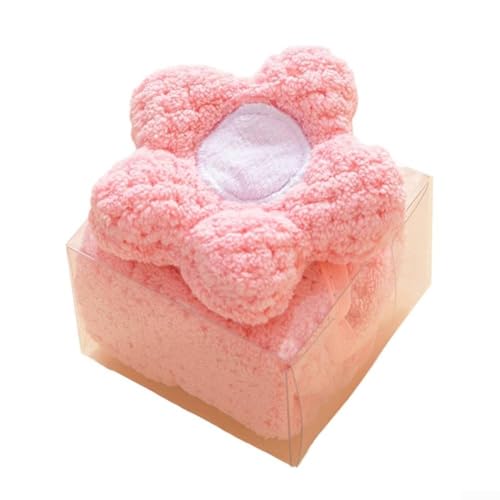 Charmantes Handtuch aus dickem Korallensamt mit Sonnenblumen-Design für die Küche (Rosa) von UTTASU