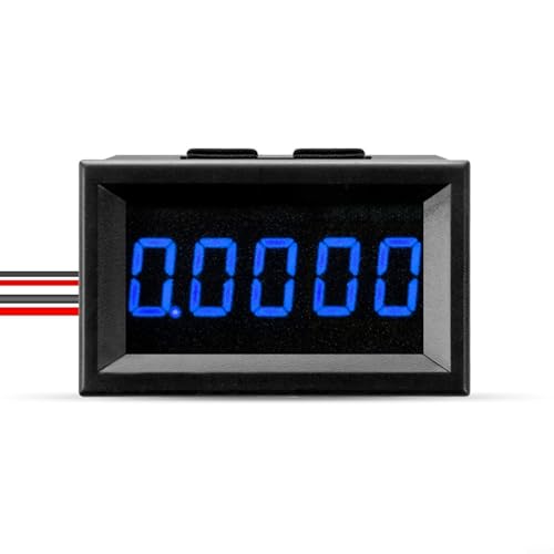Digitaler Stromzähler 0 3 A mit vier Drahtleitungen und 5-stelligem 0 36 Zoll LED-Display für den Einsatz in DC Power Monitoring und elektronischen Projekten (Blau) von UTTASU