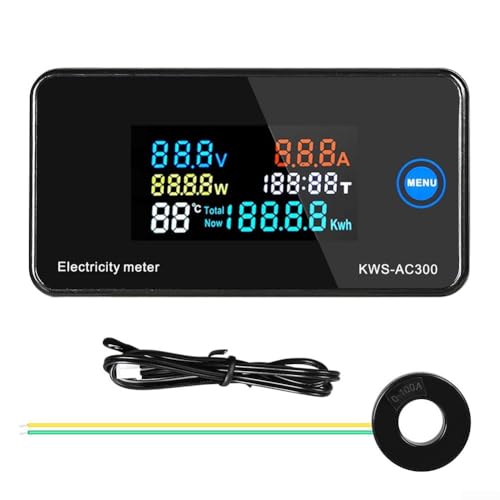 Digitaler Stromzähler AC 50 300V mit 6 in 1 Messfähigkeit, LED-Anzeige und automatischer Datenspeicherung Digitaler Stromzähler AC 50 300V mit 6 in 1 Messfähigkeit, LED-Anzeige und automatischer Datenspeicherung von UTTASU