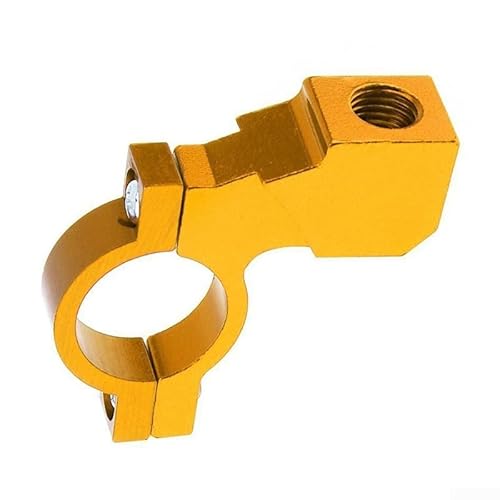 Doppelzweck Aluminiumlegierung Motorrad Lenker Spiegel Halter für 21 bis 23mm Breiten (Gelb) von UTTASU