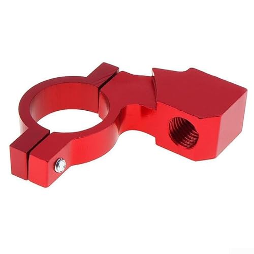 Doppelzweck Aluminiumlegierung Motorrad Lenker Spiegel Halter für 21 bis 23mm Breiten (Rot) von UTTASU