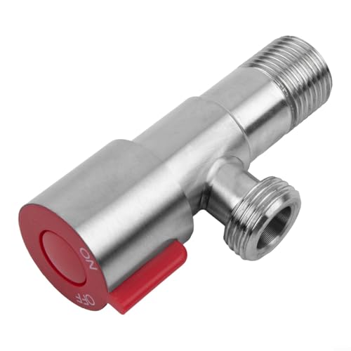 Dreieckventil Wasserabsperrventil Edelstahl geeignet für WC und Warmwasserbereiter 1/5.1 cm Einlass Auslass Resistent (Rot) von UTTASU