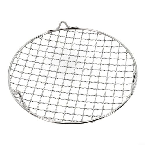 Edelstahl-Grillrost mit Beinen, gleichmäßige Erwärmung, rundes Grillnetz, Tablett (20 cm) von UTTASU