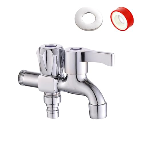 Einfache Installation, Doppelkopf-Waschmaschinen-Wasserhahn, lange Schnellöffnung, Zinklegierung Konstruktion (Waschwasserhahn) von UTTASU
