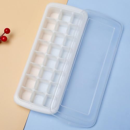 Eiswürfelform aus weichem Silikon mit BPA-Deckel, produziert 24 oder 36 Eiswürfel für Würfel, perfekt für den Gebrauch zu Hause und im Freien (weiß, 24 Würfel) von UTTASU