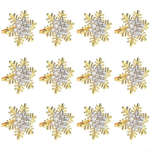 Elegante Edelstahl-Serviettenringe, 12 Stück, für den Feiertagstisch, goldfarben Elegante Edelstahl-Serviettenringe, 12 Stück, für den Feiertagstisch, goldfarben von UTTASU