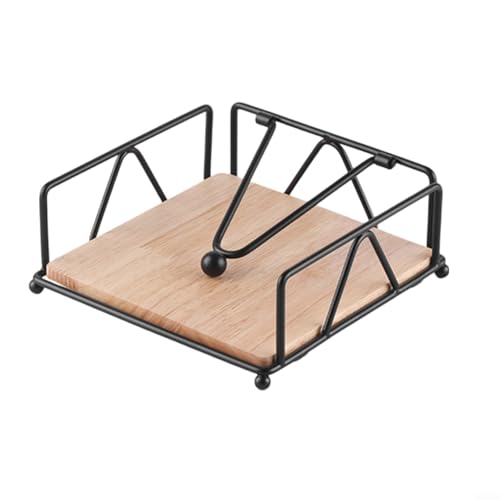 Eleganter Serviettenhalter aus Holz mit Spanngriff, perfekt für Zuhause oder Restaurant (schwarz) von UTTASU