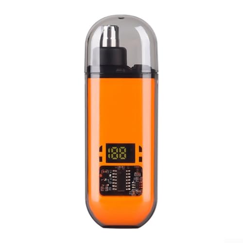 Elektrische Nasenhaarpflegeschere mit tragbaren Design-Klingen für saubere Schnitte (Display Orange) von UTTASU