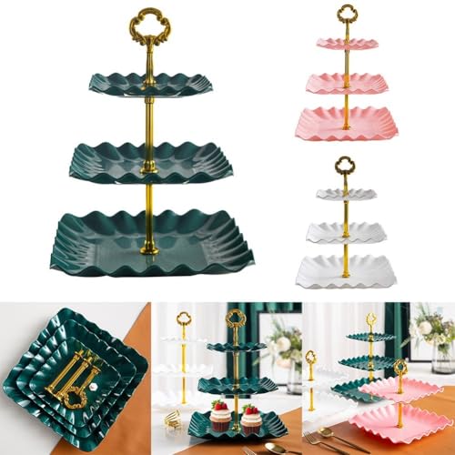 Etagere mit drei Etagen in edlem Design perfekte Ergänzung zu Ihrer Veranstaltungsdekoration (weiß) von UTTASU