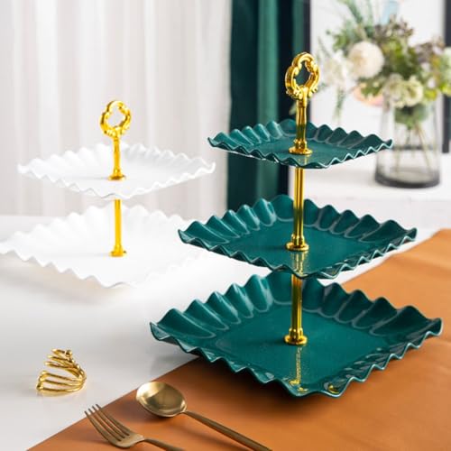 Etagere mit drei Etagen in elegantem Design, perfekte Ergänzung zu Ihrer Veranstaltungsdekoration (rosa) von UTTASU