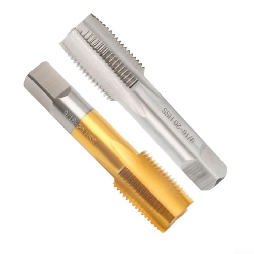 Fahrrad-Kurbelpedalgewindebohrer mit linkem und rechtem 9/16 50,8 cm Gewinde zur Reparatur von Pedalschrauben an Stahl- und Aluminiumkurbeln (rechts silber) von UTTASU