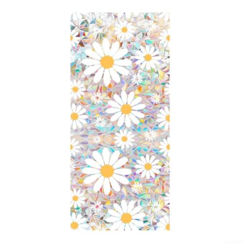 Fensterfolie mit Blumenmuster mit effektivem UV-Schutz und statischer Haftung für einfache Verwendung (43 x 100 cm) von UTTASU