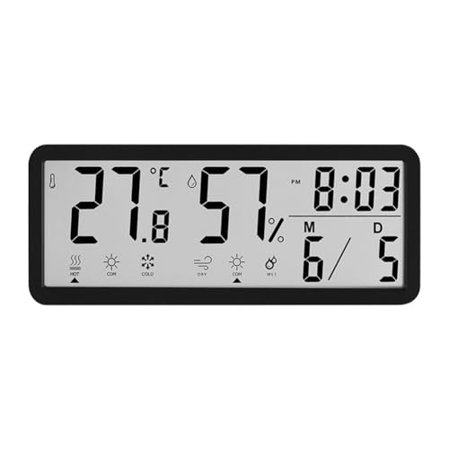 Funktionale Wanduhr mit USB-Power-Option und Batterie-Backup für bequemen Gebrauch überall (schwarz) von UTTASU