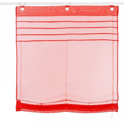 Funktionelle Raffrollos mit Ösen Dimout Fensterbehandlung für Küchenräume (rot) von UTTASU