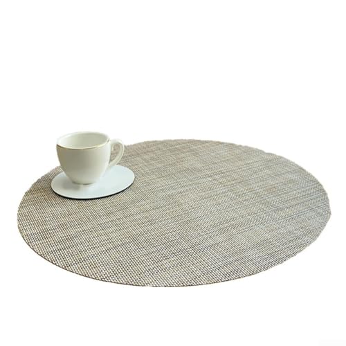 Funktionelles rundes Tischset aus PVC, stilvolle gewebte Tischmatte für Zuhause und Hotel (orange) von UTTASU
