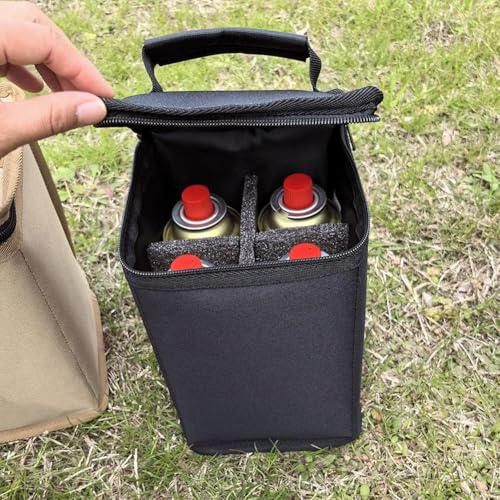 Gasflaschen-Aufbewahrungstasche für Reisen und Camping, hergestellt mit Stoff zum Schutz von Propangaskanistern, kompakt für einfachen Transport und Lagerung (schwarz) von UTTASU