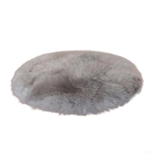 Gemütlicher runder Kunstteppich als Boden-Accessoire im Schlafzimmer oder Wohnzimmer unter Möbeln (grau, 50 cm) von UTTASU