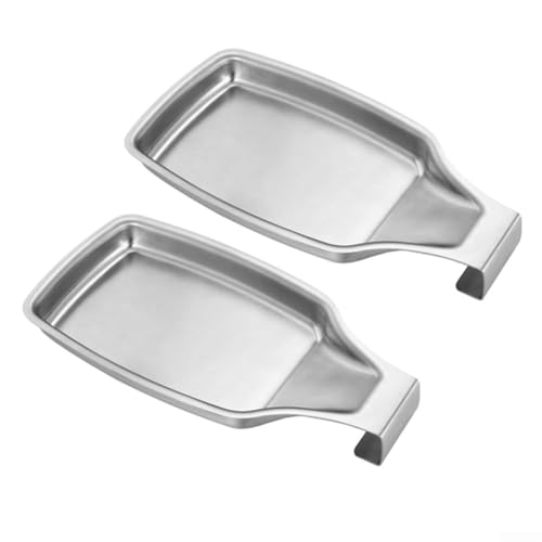 Geräumige Edelstahl-Löffelablage für Küchentheke, Löffelhalter für Herdplatte, nahtloses Design und einfache Wartung (2 Stück) von UTTASU