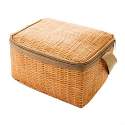 Gewebte Rattan-Picknicktasche mit thermischen Eigenschaften, perfekt für Tagesausflüge von UTTASU
