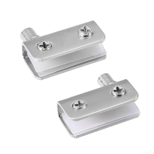 Glastür-Schrankscharnier Verstellbare Klemme Pivot Clip für 5 8 mm Dicke Glas Edelstahl mit Schutzdichtungen Geeignet für Badezimmer und Vitrine von UTTASU