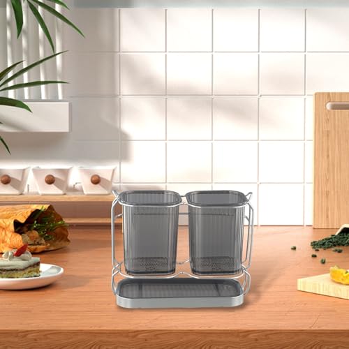 Herausnehmbarer Utensilien-Organizer mit stabilem Design, Aufbewahrungslösung für Ihre Küche (weiß) von UTTASU