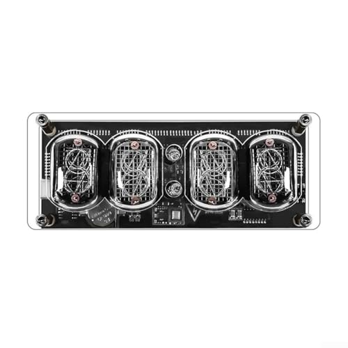 IN12 Nixie Uhr LED Lampe Röhre Uhr Glow Tube Uhr DIY Retro Uhr Modul RGB Atemlicht Hochpräziser Chip Power-Off Speicher Energieeffizient USB Powered Schwarz von UTTASU