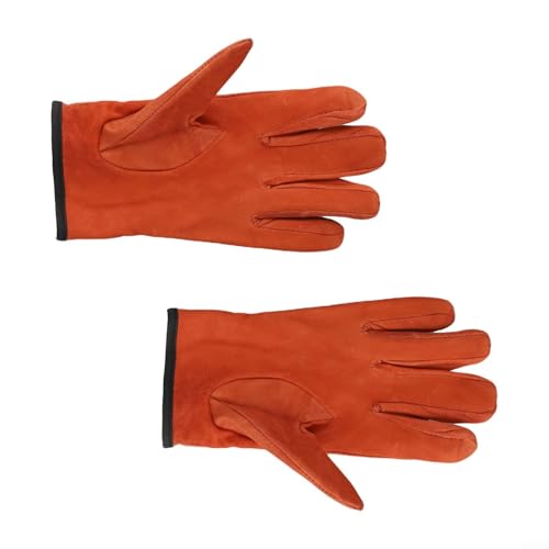 Industrielle Lederhandschuhe mit hitzebeständigem Stoff und sicherem Handgelenkverschluss, perfekt für Schweißen, Gartenarbeit und mechanische Operationen, die Schutz und Haltbarkeit erfordern (rot) von UTTASU