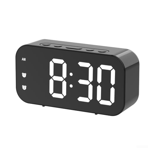 Kompakte Digitaluhr mit Temperaturfunktion und Schlummerfunktion für mühelose Morgenroutine (-811 ist schwarz) von UTTASU