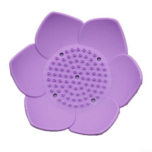 Kompakte Silikon-Seifenbox mit eleganter Lotusform für einfache Aufbewahrung (hellviolett) von UTTASU