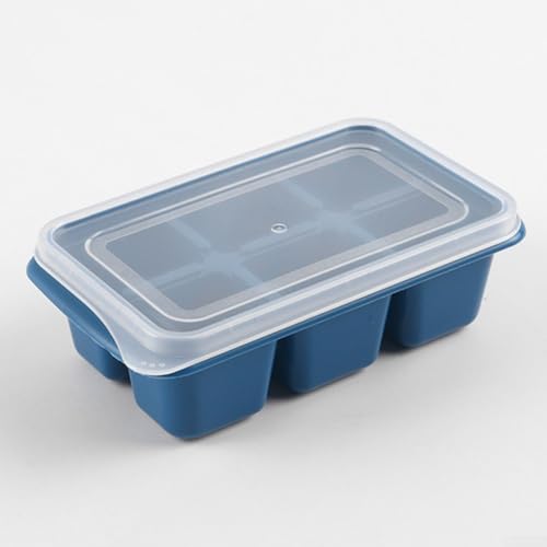 Kühlschrank-Eiswürfelform mit 6 Fächern, sicheres ABS-Material für einfache selbstgemachte Eisherstellung (dunkelblau) von UTTASU