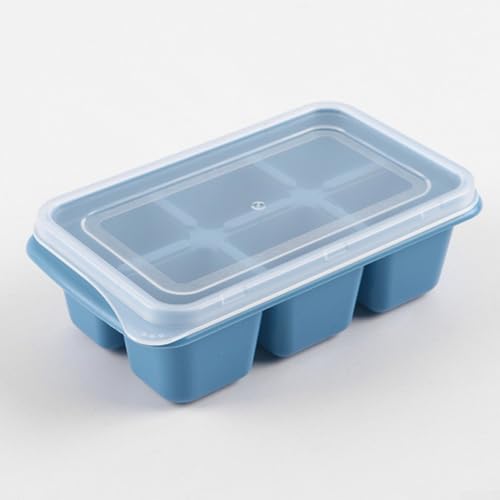 Kühlschrank-Eiswürfelform mit 6 Fächern, sicheres ABS-Material für einfache selbstgemachte Eisherstellung (hellblau) von UTTASU