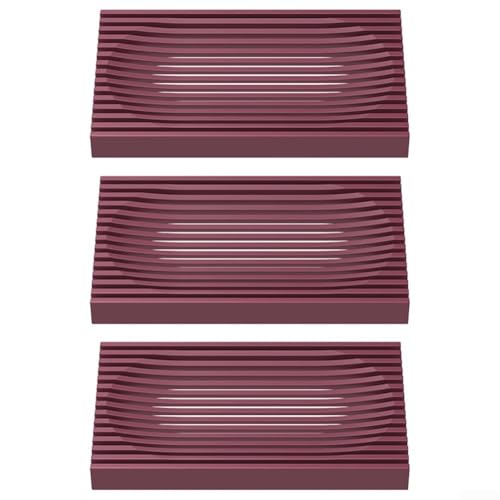 Leichte Seifenschale, 3er-Set, perfekt für Reisen, mit selbstentleerender Funktionalität (grau) von UTTASU