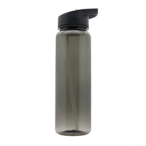 Leichter 750 ml Sport-Trinkbecher mit Druckknopf-Strohhalm, perfekt zum Wandern, Angeln und Fitness (grau) von UTTASU
