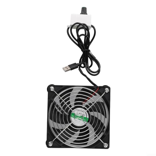 Leiser USB-Lüfter bei 5 V für Router und Spielekonsolen mit 100 cm Kabellänge (12 cm Lüfter) von UTTASU