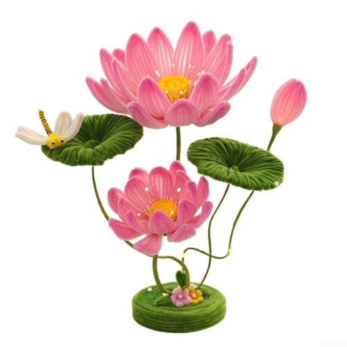 Lotus-Tischlampen-Bastelset, schaffen Sie ein schönes Nachtlicht für Ihren Wohnraum (Rosa) von UTTASU