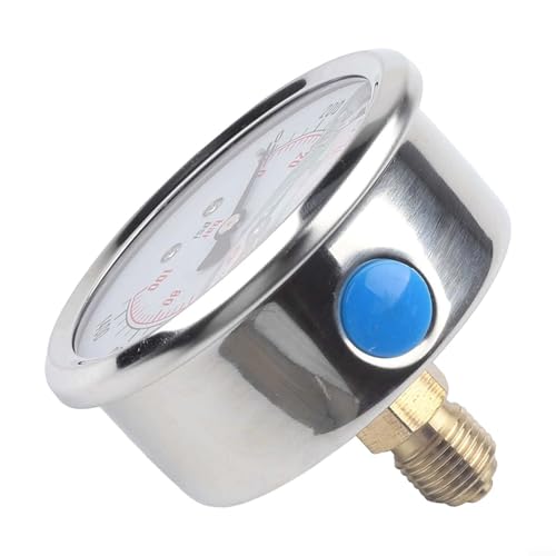 Manometer 0 100 Bar PSI 60 mm Zifferblatt Glycerin gefüllt mit Messinganschluss geeignet für Industrie und Forschung (0–100 Bar) von UTTASU