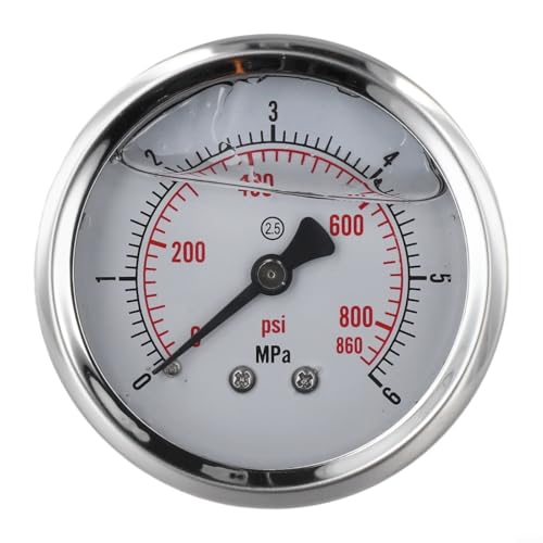 Manometer mit Doppelskala, 0 100 bar PSI, 60 mm Zifferblatt für industrielle Hydraulik-, Kühl- und Wasserversorgungssysteme (0–60 Bar) von UTTASU