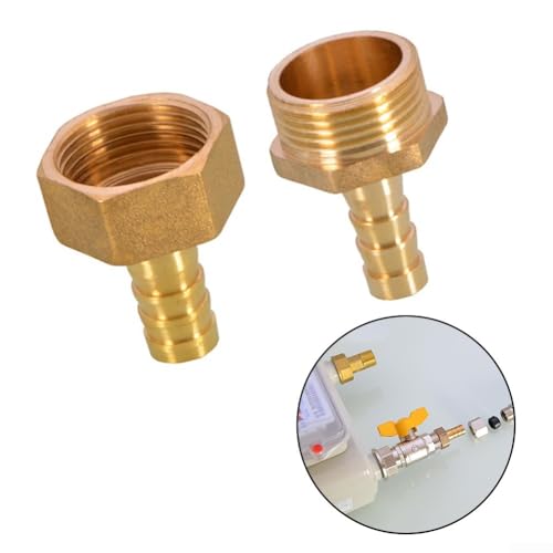 Messing-Adapter-Set, 10 Schlaucharmaturen für Innen- und Außengewinde, zuverlässige Leistung (16 x Außengewinde) von UTTASU