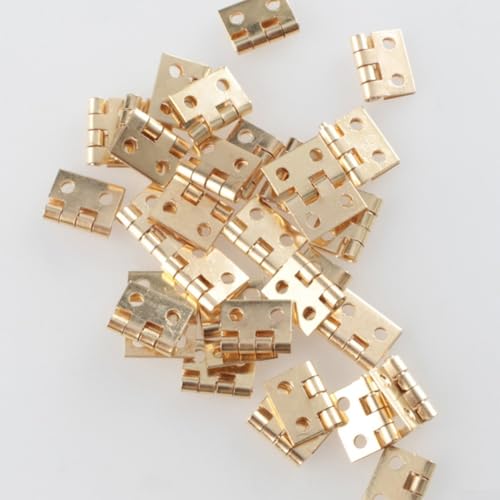 Mini-Scharniere für Puppenhaus-Miniaturen, inklusive Schrauben für die Montage, goldfarben, 20 Stück Mini-Scharniere für Puppenhaus-Miniaturen, inklusive Schrauben für die Montage, goldfarben, 20 Stück von UTTASU