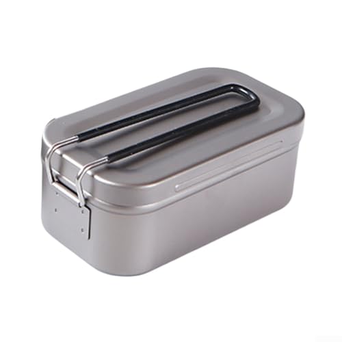 Multifunktionale 800 ml 1200 ml Titan-Lunchbox mit Dampfgarer für Outdoor-Kochabenteuer (800 ml) von UTTASU