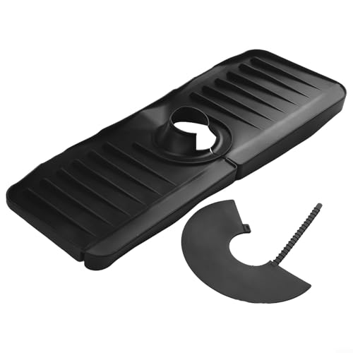 Multifunktionale Wasserhahnmatte, Abtropfmatte für Küche und Bad (schwarz) von UTTASU